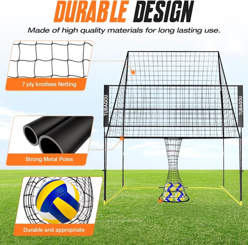 TUBAGOU 2025 Upgraded Volleyball Training Equipment Net Volleyball Spike Trainer for Indoor and Outdoor Volleyball Practice Net Station, Perfect for Team or Solo Training, Home Volleyball Net - Image 3